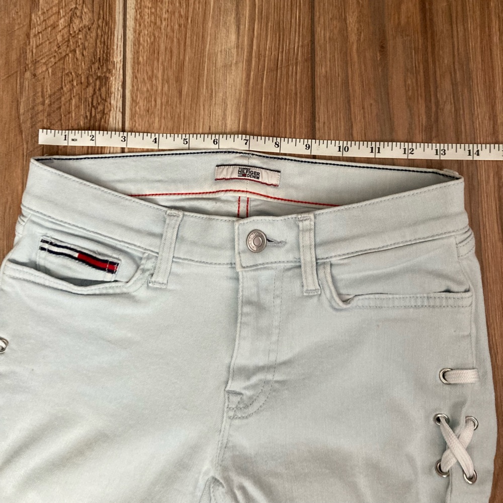 Tommy Hilfiger Lace Up Lightwash Denim Pants/Jeans - Picture 3 of 8